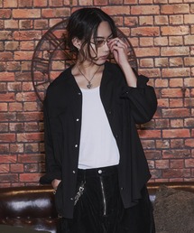 INTER FACTORY（インターファクトリー）の「takumu（MUU STUDIO） - Linen Blend Open Collar Shirt / リネンブレンドオープンカラーシャツ（シャツ/ブラウス）」