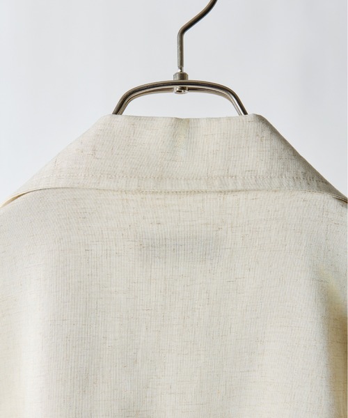 takumu（MUU STUDIO） - Linen Blend Open Collar Shirt / リネン