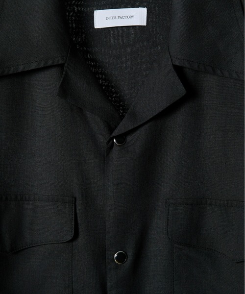 takumu（MUU STUDIO） - Linen Blend Open Collar Shirt / リネン