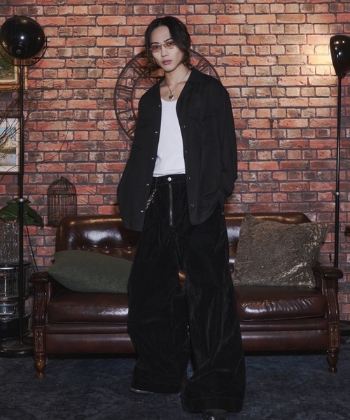 INTER FACTORY（インターファクトリー）の「takumu（MUU STUDIO） - Linen Blend Open Collar Shirt / リネンブレンドオープンカラーシャツ（シャツ/ブラウス・メンズ・ブラック/アイボリー/ピンク・3/2）」の13枚目の写真
