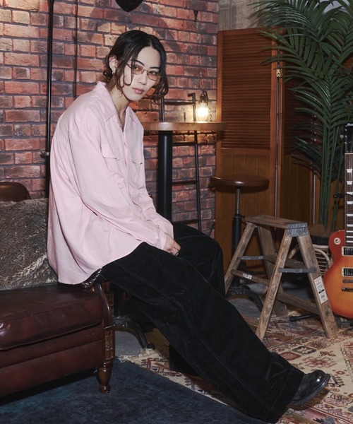 INTER FACTORY（インターファクトリー）の「takumu（MUU STUDIO） - Linen Blend Open Collar Shirt / リネンブレンドオープンカラーシャツ（シャツ/ブラウス・メンズ・ブラック/アイボリー/ピンク・3/2）」の18枚目の写真