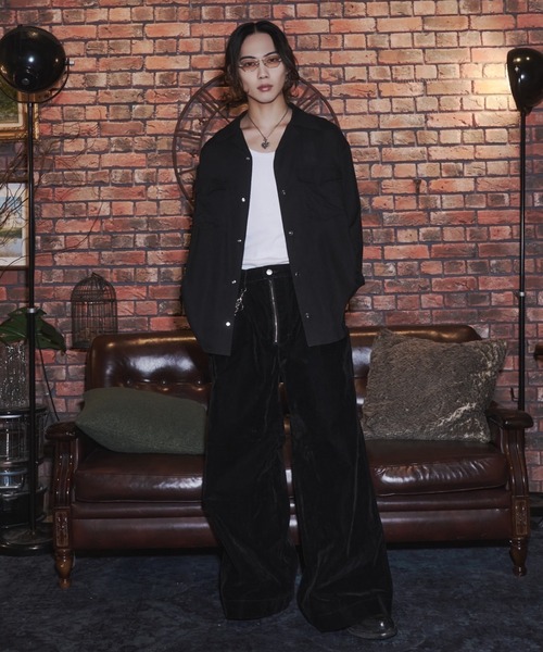 INTER FACTORY（インターファクトリー）の「takumu（MUU STUDIO） - Linen Blend Open Collar Shirt / リネンブレンドオープンカラーシャツ（シャツ/ブラウス・メンズ・ブラック/アイボリー/ピンク・3/2）」の15枚目の写真