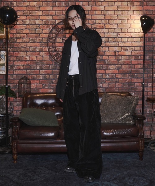 INTER FACTORY（インターファクトリー）の「takumu（MUU STUDIO） - Linen Blend Open Collar Shirt / リネンブレンドオープンカラーシャツ（シャツ/ブラウス・メンズ・ブラック/アイボリー/ピンク・3/2）」の14枚目の写真
