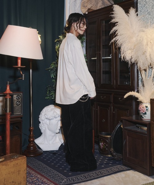 INTER FACTORY（インターファクトリー）の「takumu（MUU STUDIO） - Linen Blend Open Collar Shirt / リネンブレンドオープンカラーシャツ（シャツ/ブラウス・メンズ・ブラック/アイボリー/ピンク・3/2）」の12枚目の写真
