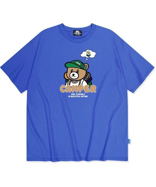 TRIPSHION(トリップション)の「THINKING CAMPER BEAR GRAPHIC Tシャツ - ブルー(Tシャツ/カットソー・メンズ・その他・LARGE/MEDIUM/X-LARGE)」の1枚目の写真
