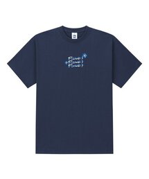 ブルーフラワー3 半袖Tシャツ ネイビー