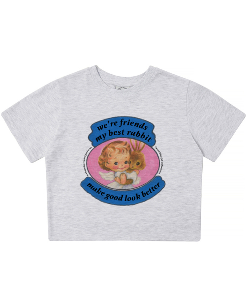 MATCHGLOBE(マッチグローブ)の「ベストフレンズクロップTシャツ(ライトグレー)(Tシャツ/カットソー・レディース・その他・FREE)」の1枚目の写真