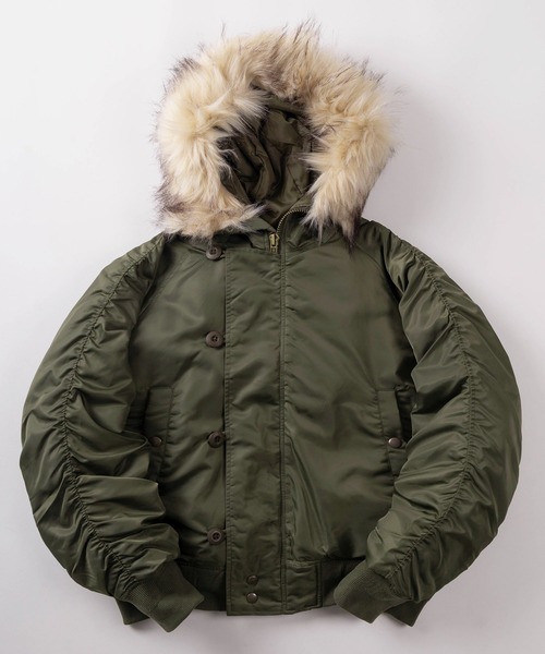 72】ヘビーナイロンツイル N-2B フライトジャケット/ミリタリー