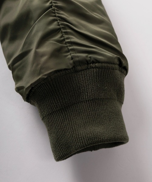 make a ray!（メイク ア レイ！）の「【72】ヘビーナイロンツイル N-2B フライトジャケット/ミリタリー/アメカジ（ミリタリージャケット・メンズ・ブラック/カーキ・M/L）」の8枚目の写真