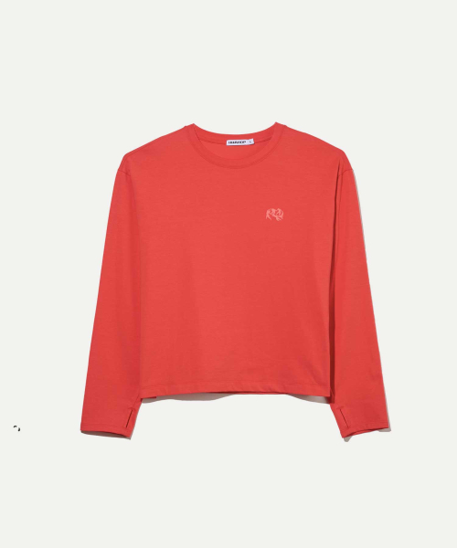 HWAHOP(ファファプ)の「(ACT03 オガム) サム クロップ 長袖Tシャツ RD(Tシャツ/カットソー・レディース・その他・SMALL/LARGE)」の1枚目の写真