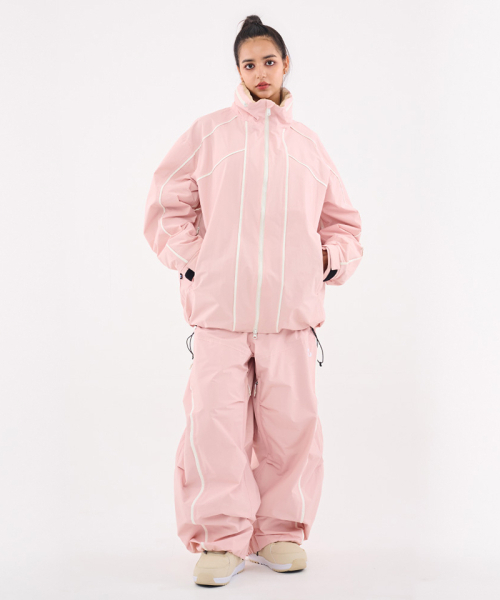 DOLL OUTERWEAR（ドラ アウターウェア）の「[DOLL x DUMDIDUM] 2526 スリックジャケット&パンツセット バークピンク 男女共用（セットアップ・レディース・その他・SMALL/MEDIUM/LARGE）」の9枚目の写真