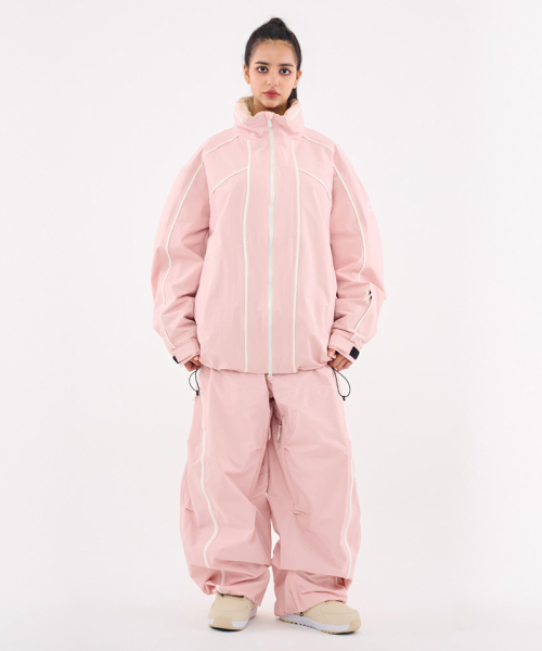 DOLL OUTERWEAR（ドラ アウターウェア）の「[DOLL x DUMDIDUM] 2526 スリックジャケット&パンツセット バークピンク 男女共用（セットアップ・レディース・その他・SMALL/MEDIUM/LARGE）」の12枚目の写真