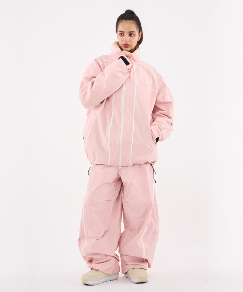 DOLL OUTERWEAR（ドラ アウターウェア）の「[DOLL x DUMDIDUM] 2526 スリックジャケット&パンツセット バークピンク 男女共用（セットアップ・レディース・その他・SMALL/MEDIUM/LARGE）」の13枚目の写真