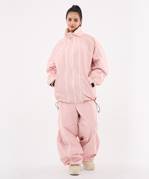 DOLL OUTERWEAR（ドラ アウターウェア）の「[DOLL x DUMDIDUM] 2526 スリックジャケット&パンツセット バークピンク 男女共用（セットアップ・レディース・その他・SMALL/MEDIUM/LARGE）」の14枚目の写真