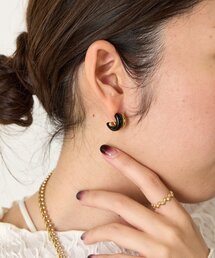 ストーンダブルラインピアス