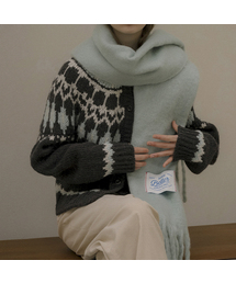 Diamond jacquard wool blend cardigan [KNFW05CD01]_[2color]