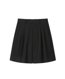 SOLEW（ソル）の「Two-Tuck Half Slacks_Black（スラックス）」