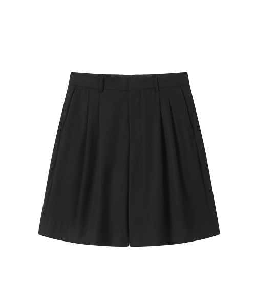 SOLEW(ソル)の「ツーピンタックハーフスラックス_ブラック(スラックス・メンズ・その他・X-SMALL/SMALL/MEDIUM/LARGE/X-LARGE)」の1枚目の写真