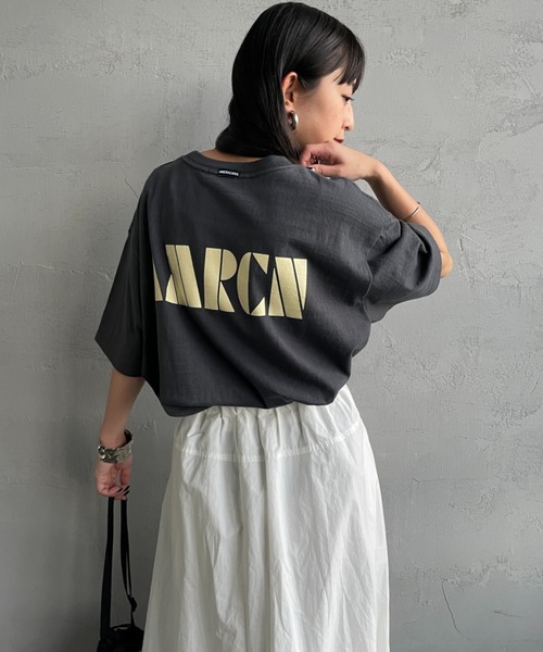AMERICANA（アメリカーナ）の「【WEB先行予約】[Americana/アメリカーナ] 別注 AMRCN バックプリント Tシャツ（Tシャツ/カットソー・レディース・オートミール/ベージュ/スミクロ・ONE SIZE）」の8枚目の写真