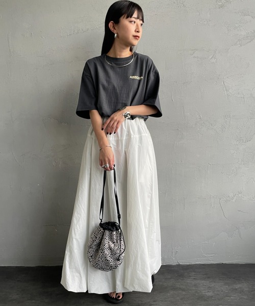 AMERICANA（アメリカーナ）の「【WEB先行予約】[Americana/アメリカーナ] 別注 AMRCN バックプリント Tシャツ（Tシャツ/カットソー・レディース・オートミール/ベージュ/スミクロ・ONE SIZE）」の9枚目の写真