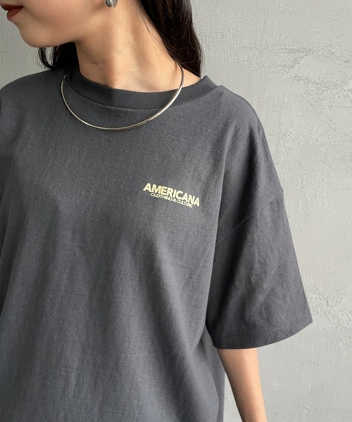 AMERICANA（アメリカーナ）の「【WEB先行予約】[Americana/アメリカーナ] 別注 AMRCN バックプリント Tシャツ（Tシャツ/カットソー・レディース・オートミール/ベージュ/スミクロ・ONE SIZE）」の14枚目の写真