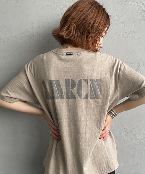 AMERICANA（アメリカーナ）の「【WEB先行予約】[Americana/アメリカーナ] 別注 AMRCN バックプリント Tシャツ（Tシャツ/カットソー・レディース・オートミール/ベージュ/スミクロ・ONE SIZE）」の18枚目の写真