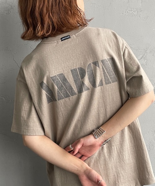 AMERICANA（アメリカーナ）の「【WEB先行予約】[Americana/アメリカーナ] 別注 AMRCN バックプリント Tシャツ（Tシャツ/カットソー・レディース・オートミール/ベージュ/スミクロ・ONE SIZE）」の17枚目の写真