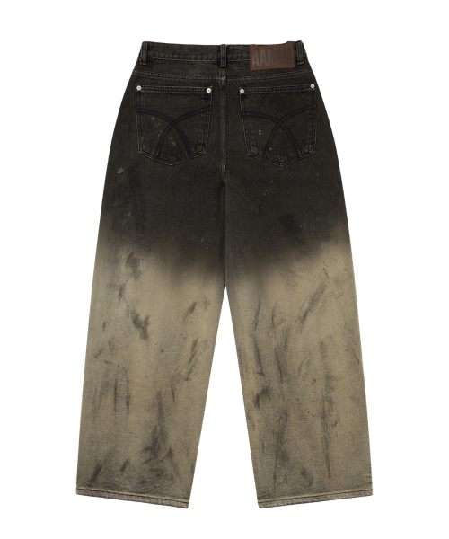 AAKAM（アーカム）の「Dirty Gradation Denim Pants (Black)（デニムパンツ・レディース・その他・1/2）」の3枚目の写真