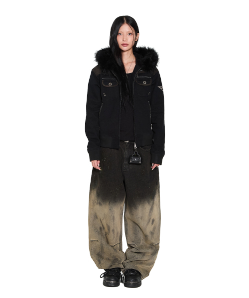 AAKAM（アーカム）の「Dirty Gradation Denim Pants (Black)（デニムパンツ・レディース・その他・1/2）」の4枚目の写真