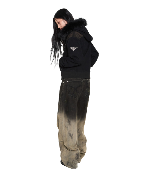 AAKAM（アーカム）の「Dirty Gradation Denim Pants (Black)（デニムパンツ・レディース・その他・1/2）」の8枚目の写真