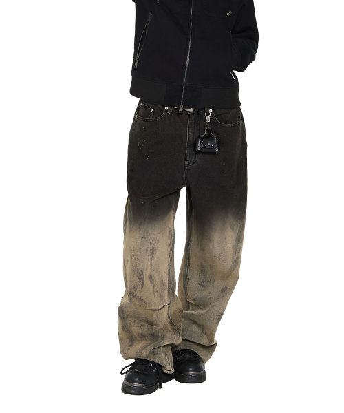 AAKAM（アーカム）の「Dirty Gradation Denim Pants (Black)（デニムパンツ・レディース・その他・1/2）」の9枚目の写真