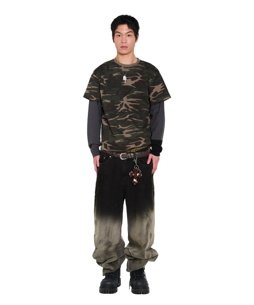 AAKAM（アーカム）の「Dirty Gradation Denim Pants (Black)（デニムパンツ・レディース・その他・1/2）」の10枚目の写真