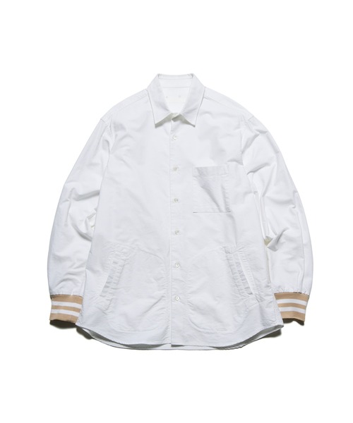 SOPHNET.(ソフネット)の「RIBBED REGULAR COLLAR SHIRT(シャツ/ブラウス・メンズ・ネイビー/ホワイト・1/2/3/4/5)」の2枚目の写真