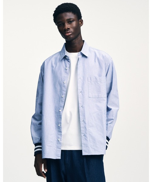 SOPHNET.(ソフネット)の「RIBBED REGULAR COLLAR SHIRT(シャツ/ブラウス・メンズ・ネイビー/ホワイト・1/2/3/4/5)」の3枚目の写真