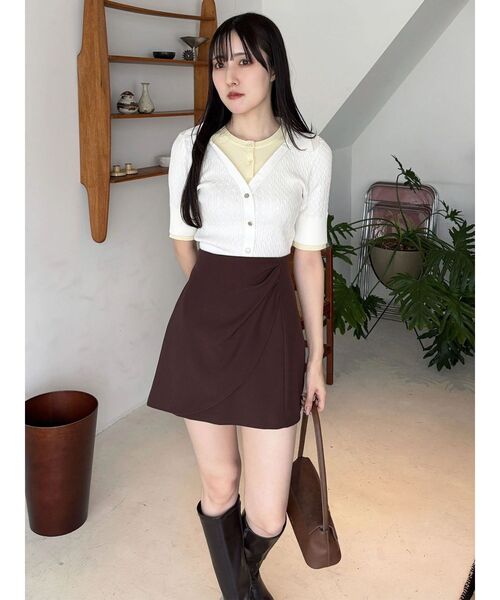 MERCURYDUO(マーキュリーデュオ)の「バイカラーフェイクレイヤードニット(ニット/セーター・レディース・グレー/オフホワイト/ネイビー・FREE)」の13枚目の写真