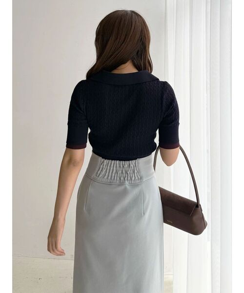 MERCURYDUO(マーキュリーデュオ)の「バイカラーフェイクレイヤードニット(ニット/セーター・レディース・グレー/オフホワイト/ネイビー・FREE)」の17枚目の写真