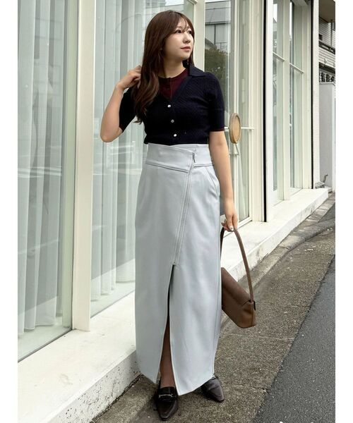 MERCURYDUO(マーキュリーデュオ)の「バイカラーフェイクレイヤードニット(ニット/セーター・レディース・グレー/オフホワイト/ネイビー・FREE)」の20枚目の写真