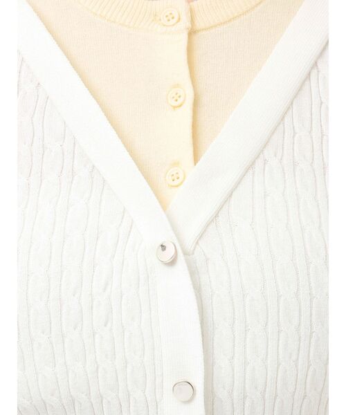 MERCURYDUO(マーキュリーデュオ)の「バイカラーフェイクレイヤードニット(ニット/セーター・レディース・グレー/オフホワイト/ネイビー・FREE)」の4枚目の写真