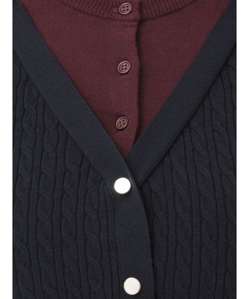 MERCURYDUO(マーキュリーデュオ)の「バイカラーフェイクレイヤードニット(ニット/セーター・レディース・グレー/オフホワイト/ネイビー・FREE)」の5枚目の写真