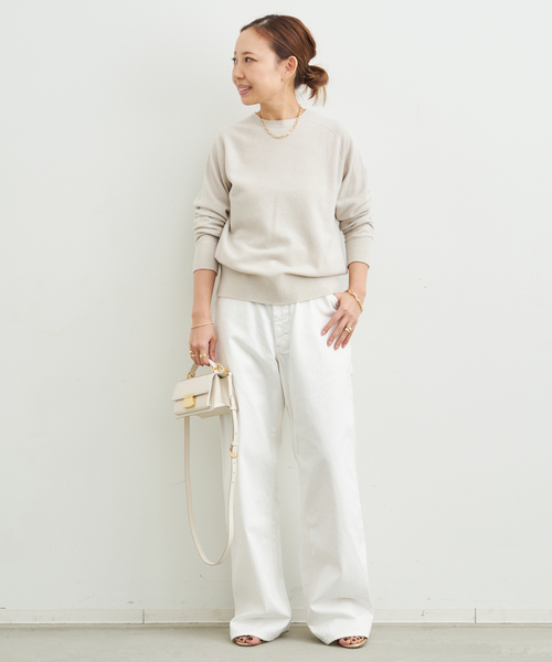 ドゥーズィエムクラス CAPRI クルーネック プルオーバー　ニット　ホワイト CAPRI クルーネック プルオーバー（ニット/セーター）｜capri（カプリ