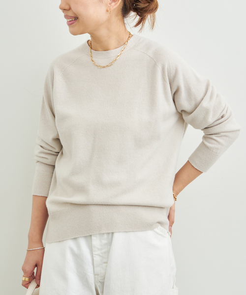 ドゥーズィエムクラス CAPRI クルーネック プルオーバー　ニット　ホワイト CAPRI クルーネック プルオーバー（ニット/セーター）｜capri（カプリ