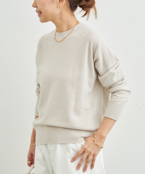 【極美品】ドゥーズィエムクラス　CAPRIクルーネックプルオーバー　ベージュ CAPRI クルーネック プルオーバー（ニット/セーター）｜capri（カプリ