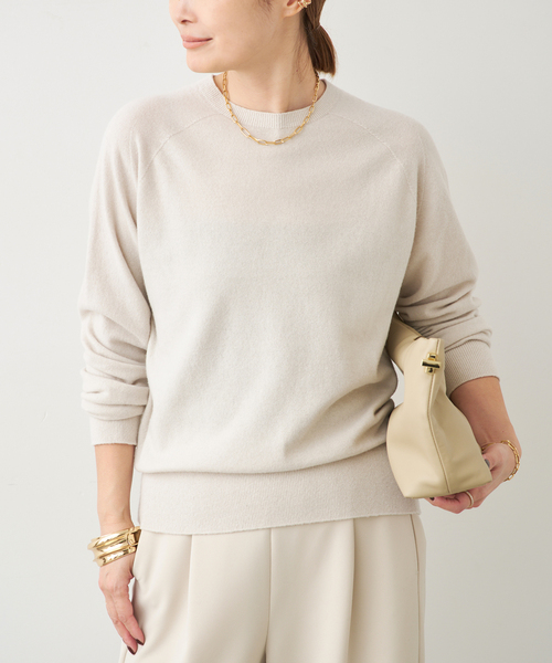 【極美品】ドゥーズィエムクラス　CAPRIクルーネックプルオーバー　ベージュ CAPRI クルーネック プルオーバー（ニット/セーター）｜capri（カプリ