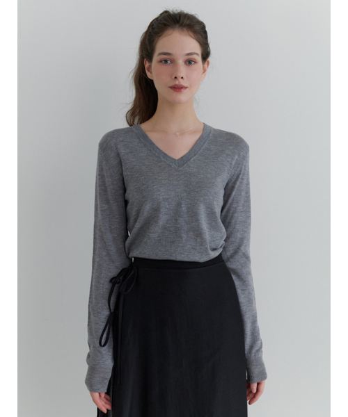 RE_L（リエル）の「Fond v-neck knit (gray)（ニット/セーター・レディース・その他・FREE）」の5枚目の写真