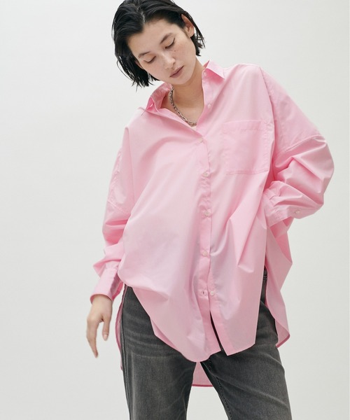 LARUTA（ラルータ）の「【LARUTA】マルチwayBIGシャツ（シャツ/ブラウス・レディース・オフホワイト/ピンク/サックスブルー/ネイビー/その他1/その他2・FREE）」の4枚目の写真