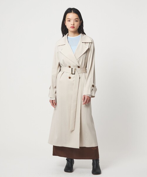 EMMEL REFINES＞EM Wボタン トロミ フレア トレンチコート（トレンチ