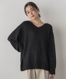 Droite lautreamont | スパンコールVネックニット≪手洗い可能≫(ニット/セーター)