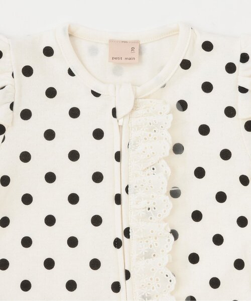 petit main（プティマイン）の「レースフリルカバーオール（ロンパース・キッズ・アイボリー/イエロー・80ｃｍ/70cm）」の4枚目の写真