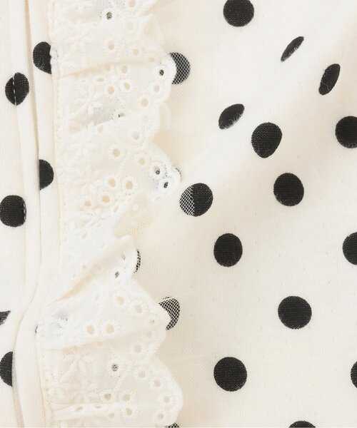 petit main（プティマイン）の「レースフリルカバーオール（ロンパース・キッズ・アイボリー/イエロー・80ｃｍ/70cm）」の7枚目の写真