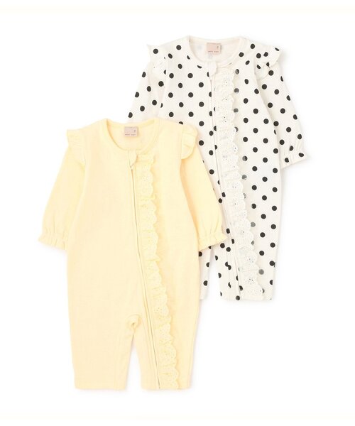 petit main（プティマイン）の「レースフリルカバーオール（ロンパース・キッズ・アイボリー/イエロー・80ｃｍ/70cm）」の8枚目の写真